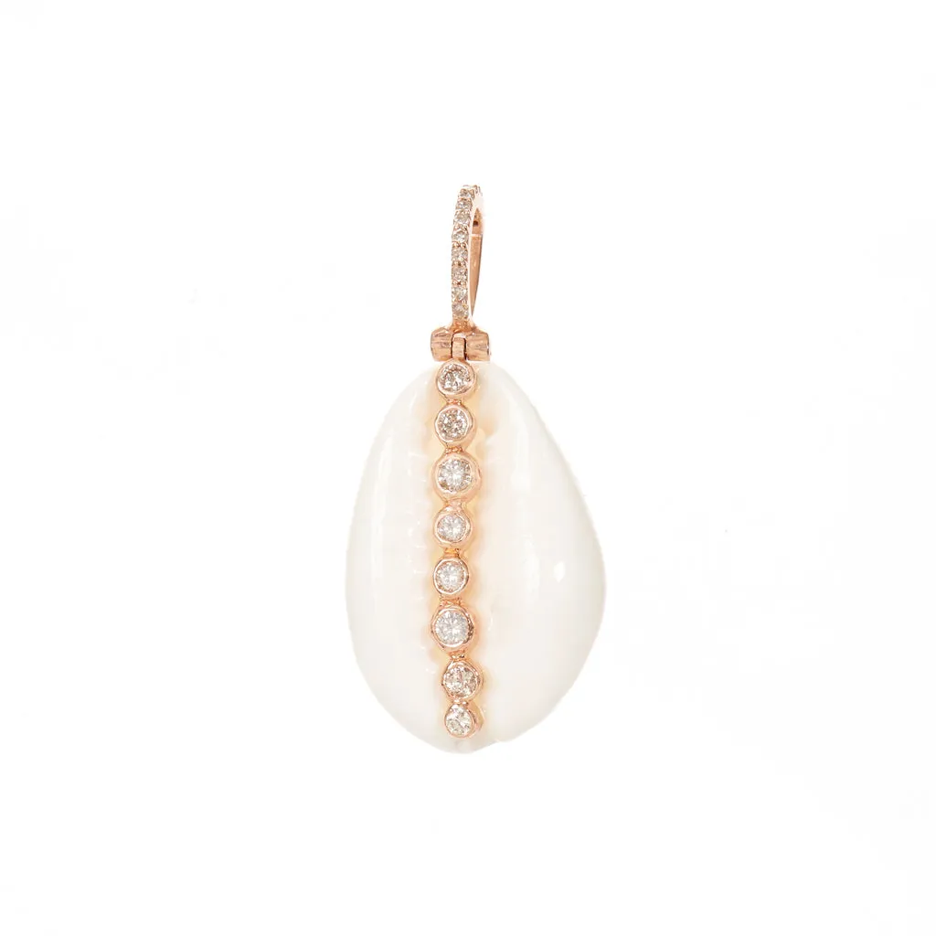 Diamond/Topaz Puka Shell Pendant