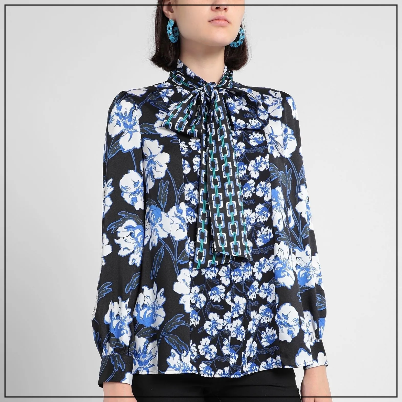 DIANE von FURSTENBERG  |Flower Patterns Long Sleeves Shirts & Blouses