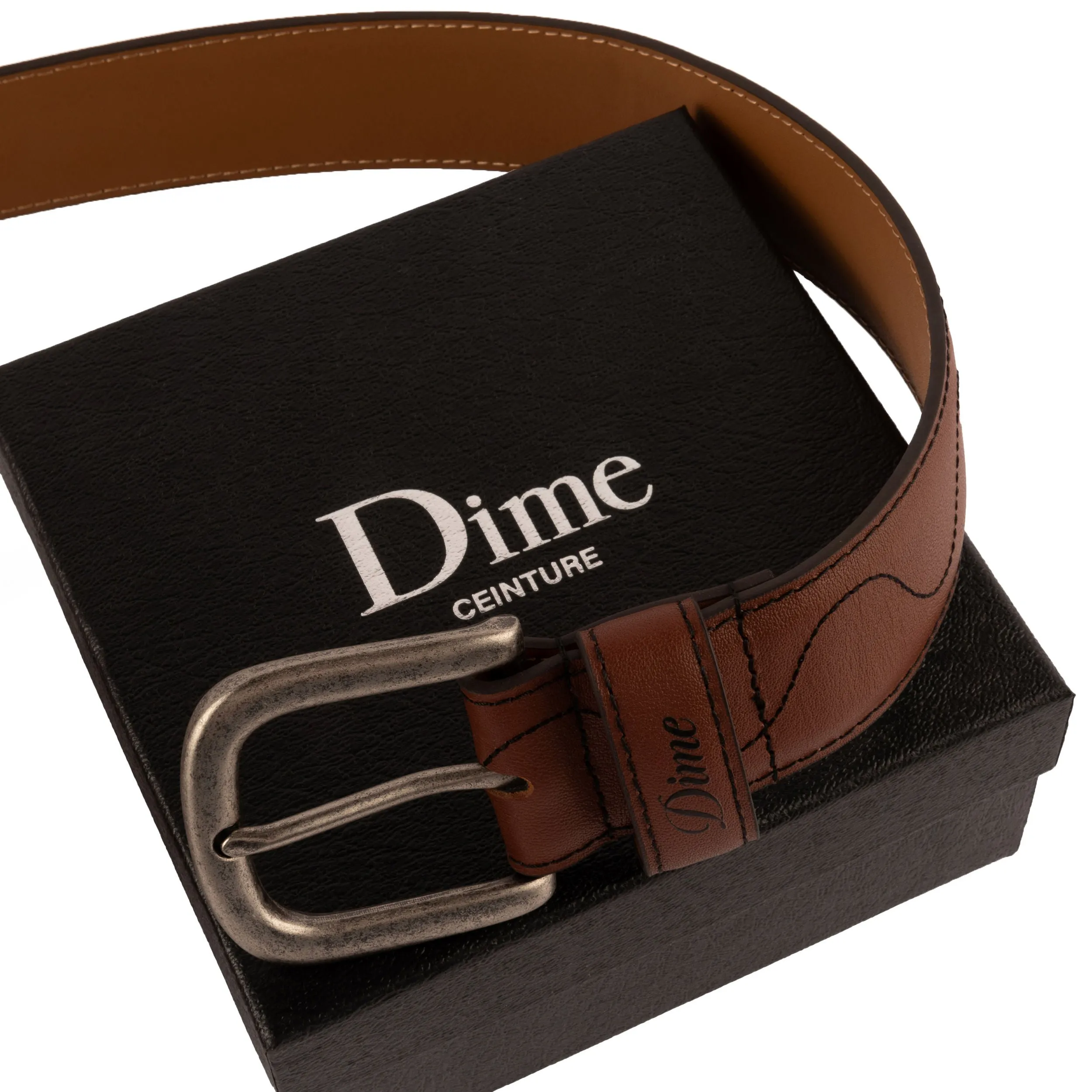 Dime Desert Leather Belt Brown