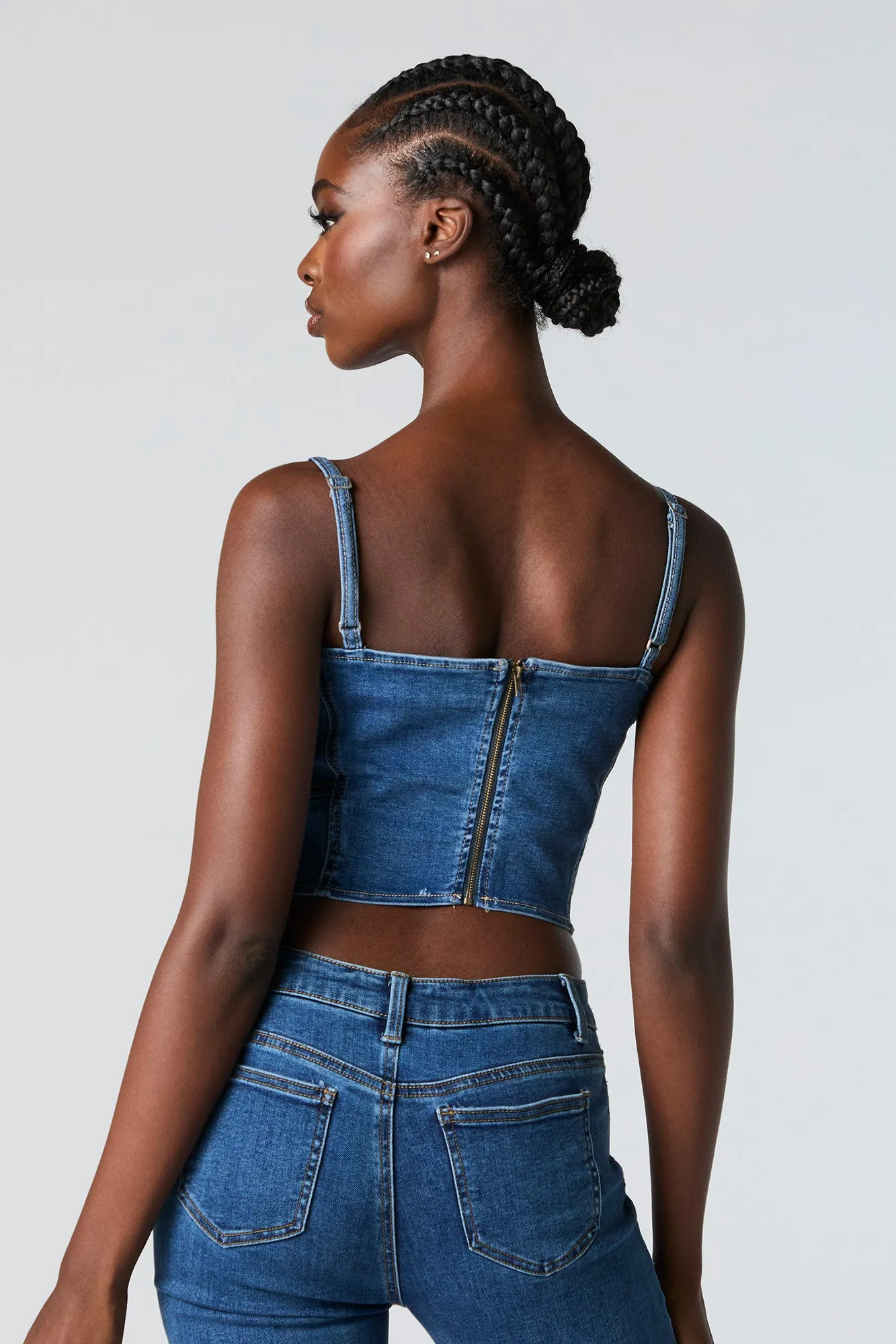 Débardeur corset en denim