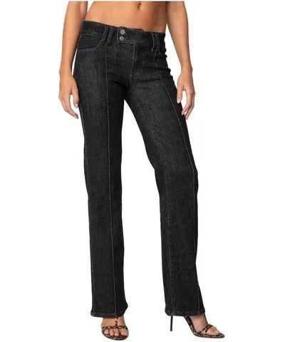 Edikted Women's Avril Boot Cut Low Rise Jeans