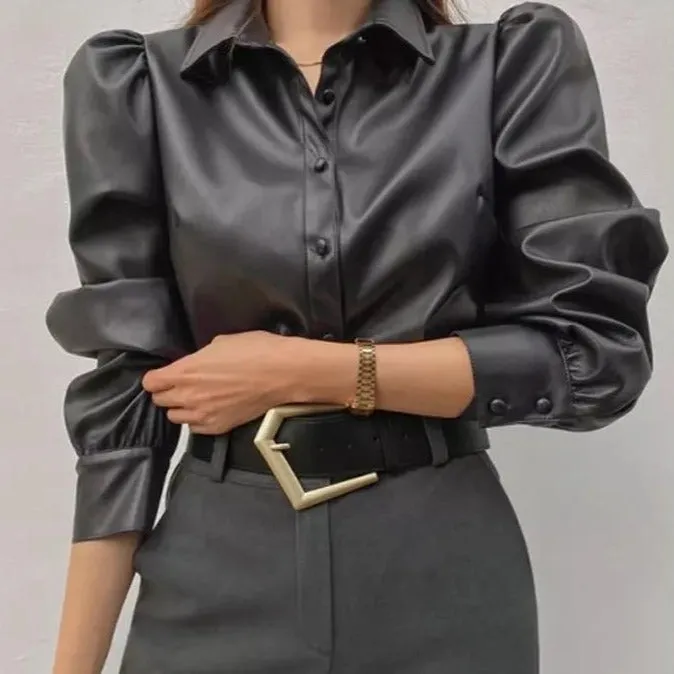 EMERSON FAUX LEATHER SHIRT