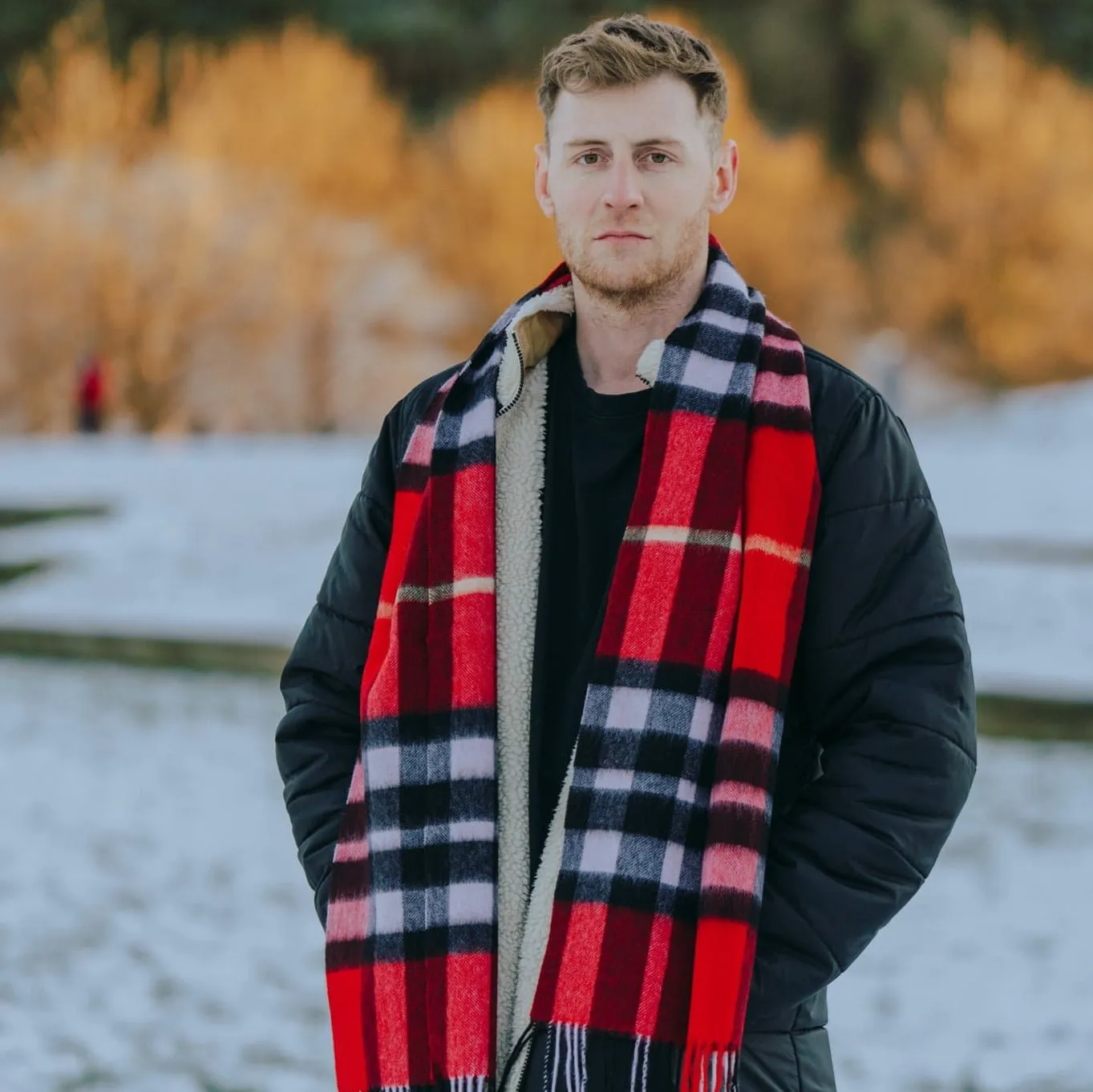 Exploded Thomson Red Lambswool Scarf