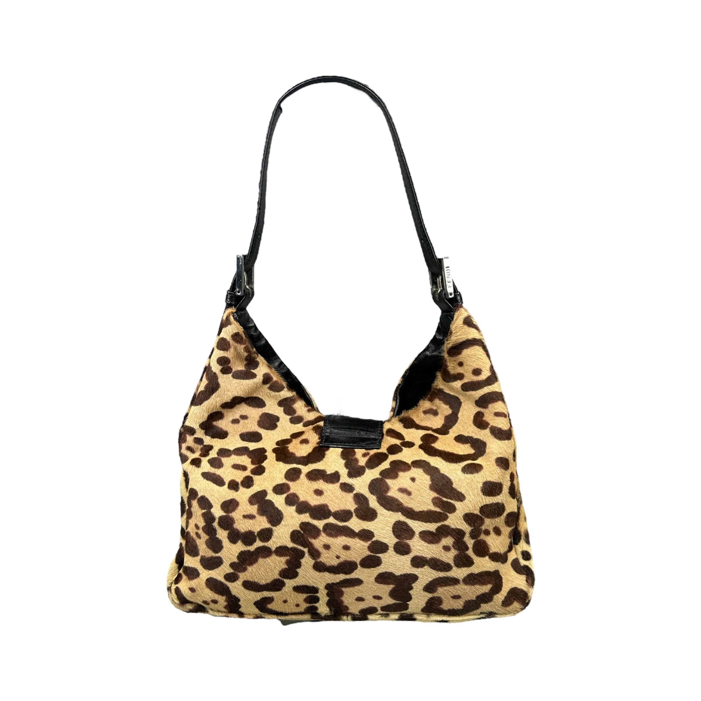 FENDI CALFHAIR LEOPARD PRINT MAMMA BAGUETTE BAG