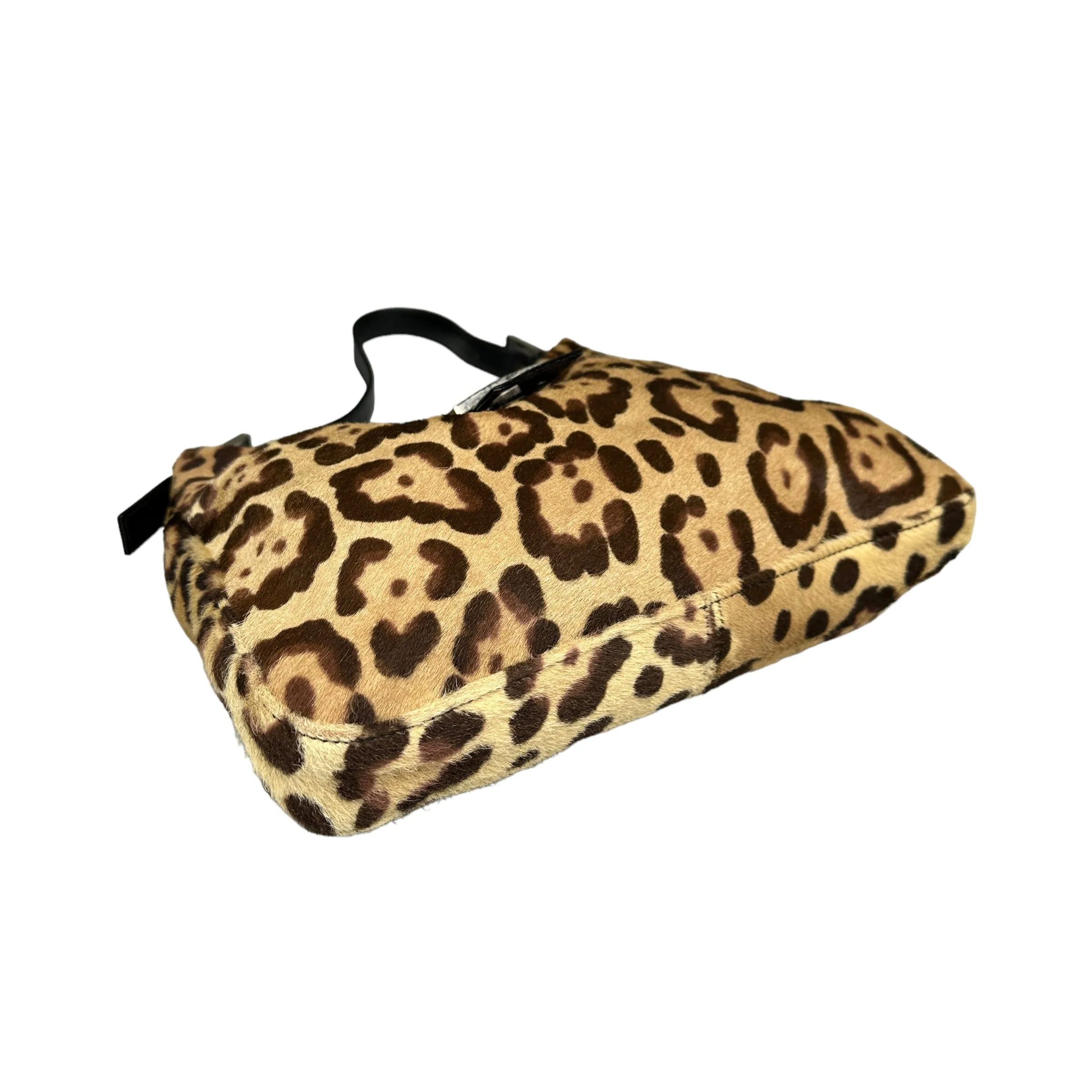 FENDI CALFHAIR LEOPARD PRINT MAMMA BAGUETTE BAG