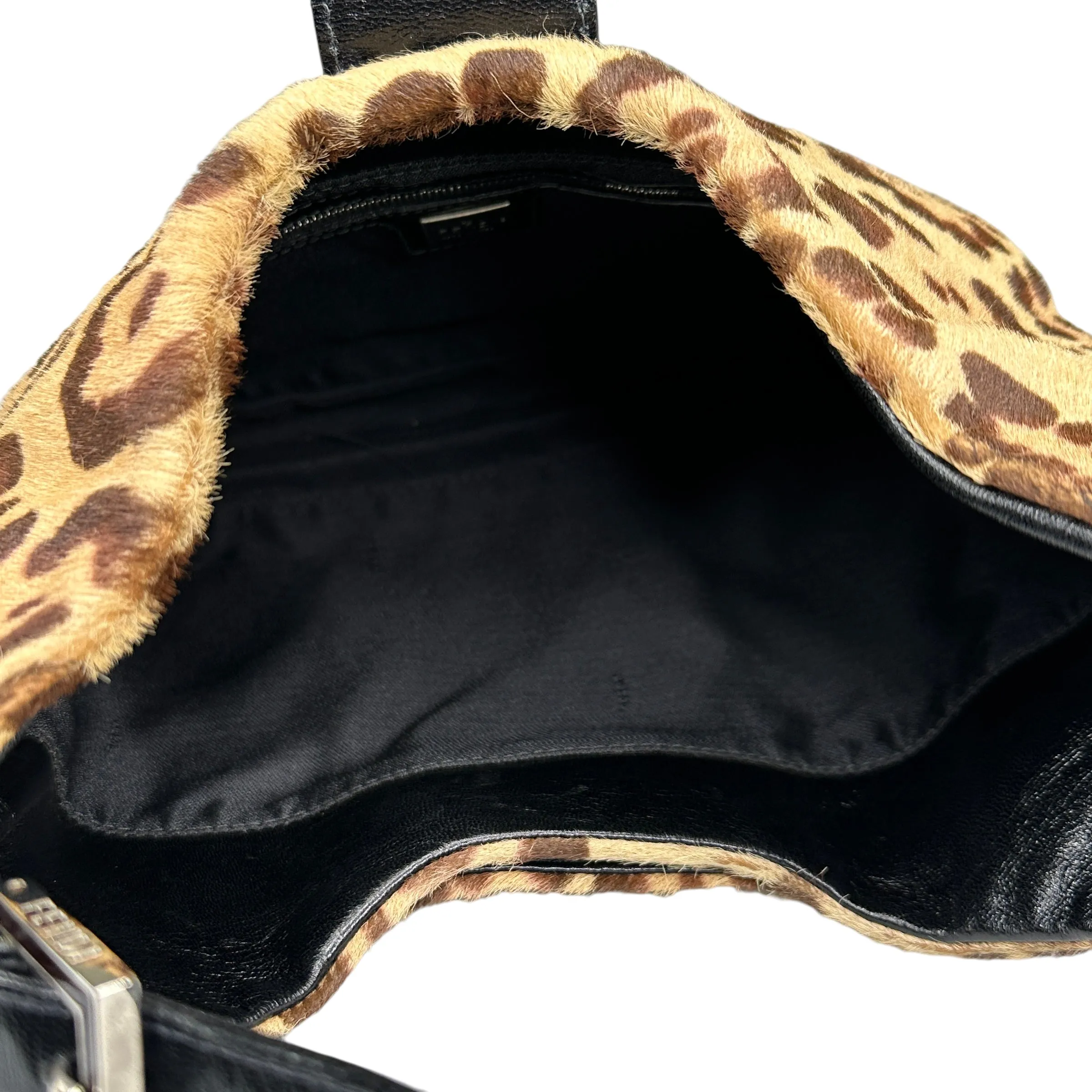 FENDI CALFHAIR LEOPARD PRINT MAMMA BAGUETTE BAG