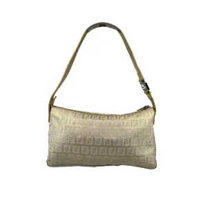 FENDI GOLD ZUCCHINO CANVAS SHOULDER BAG