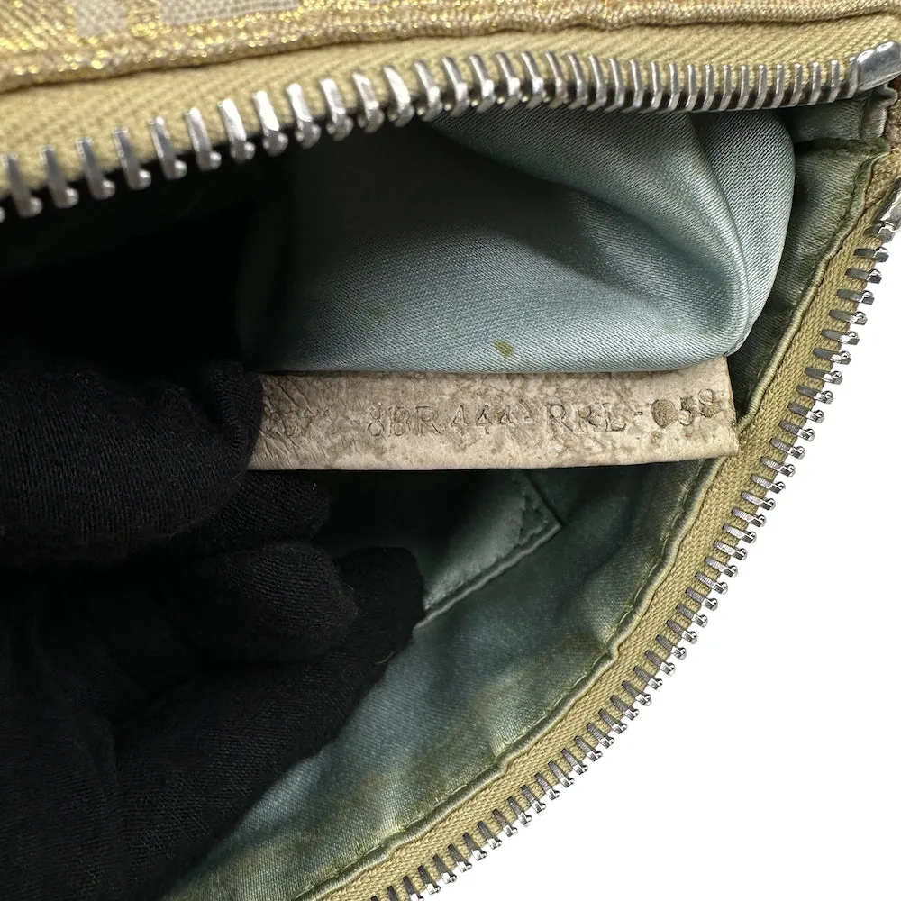 FENDI GOLD ZUCCHINO CANVAS SHOULDER BAG