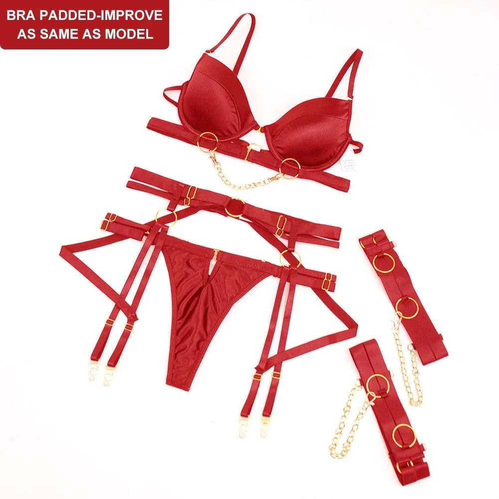 Fine Lingerie SexyFancy Underwear 5-Piece Delicate Luxury Set