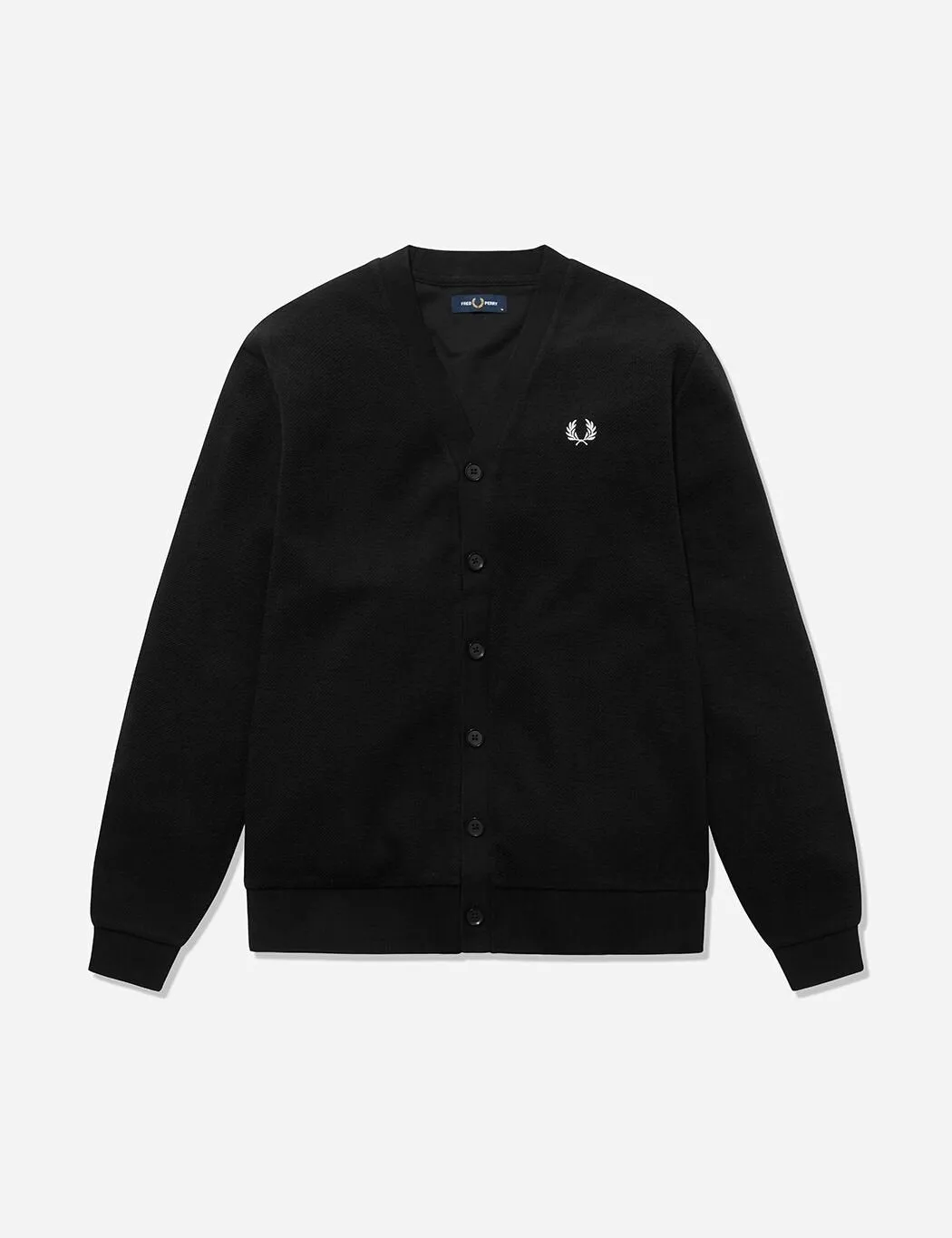 Fred Perry Pique Cardigan - Black