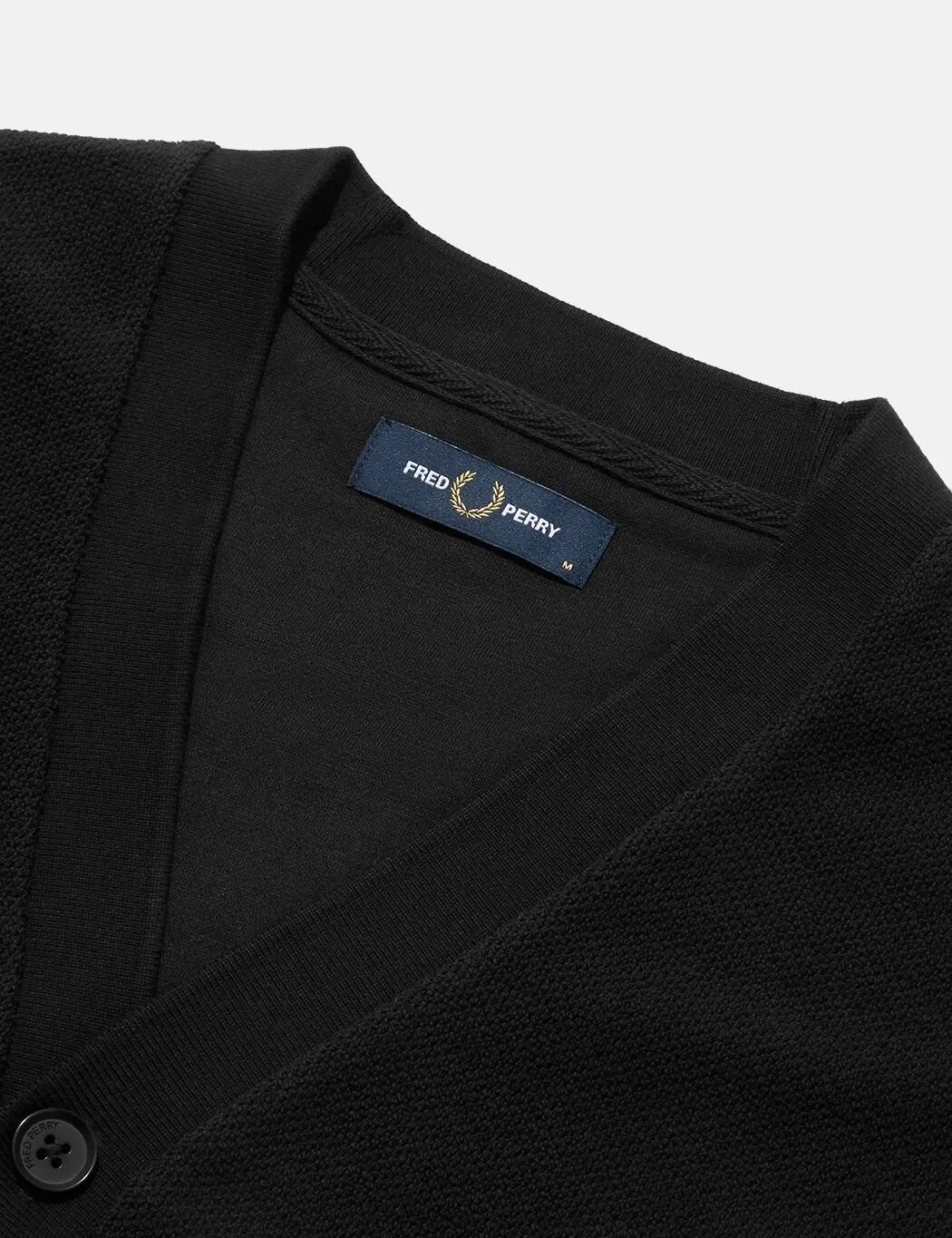 Fred Perry Pique Cardigan - Black