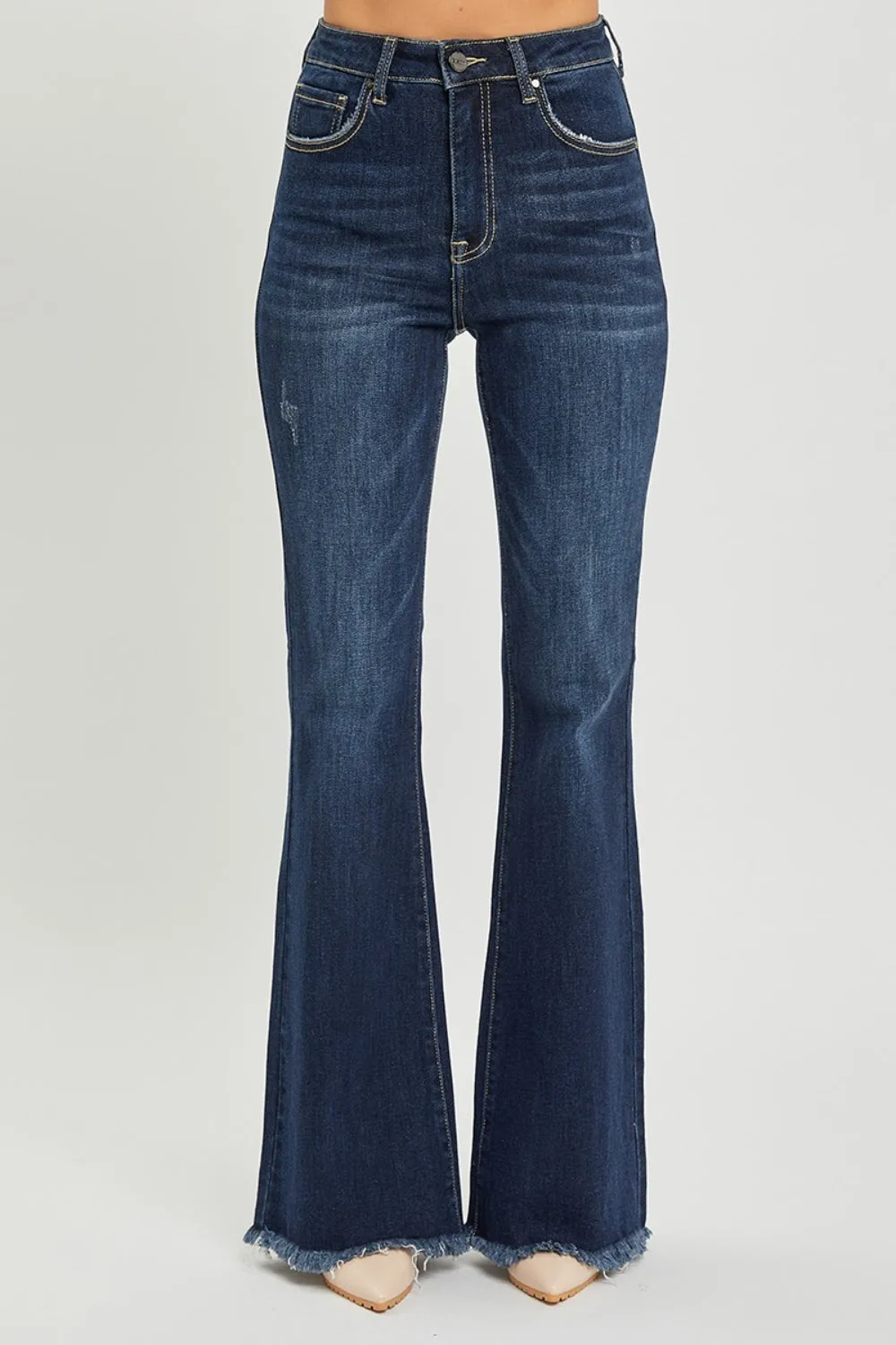 Friday High Waist Raw Hem Flare Jeans