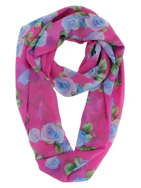 Fuchsia Feminine Rose Infinity Scarf