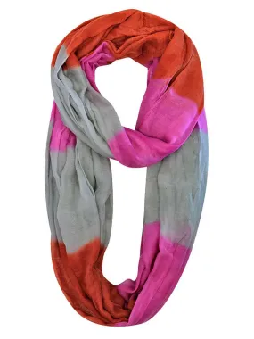 Fuchsia Gray Orange Gradient Fade Circle Scarf