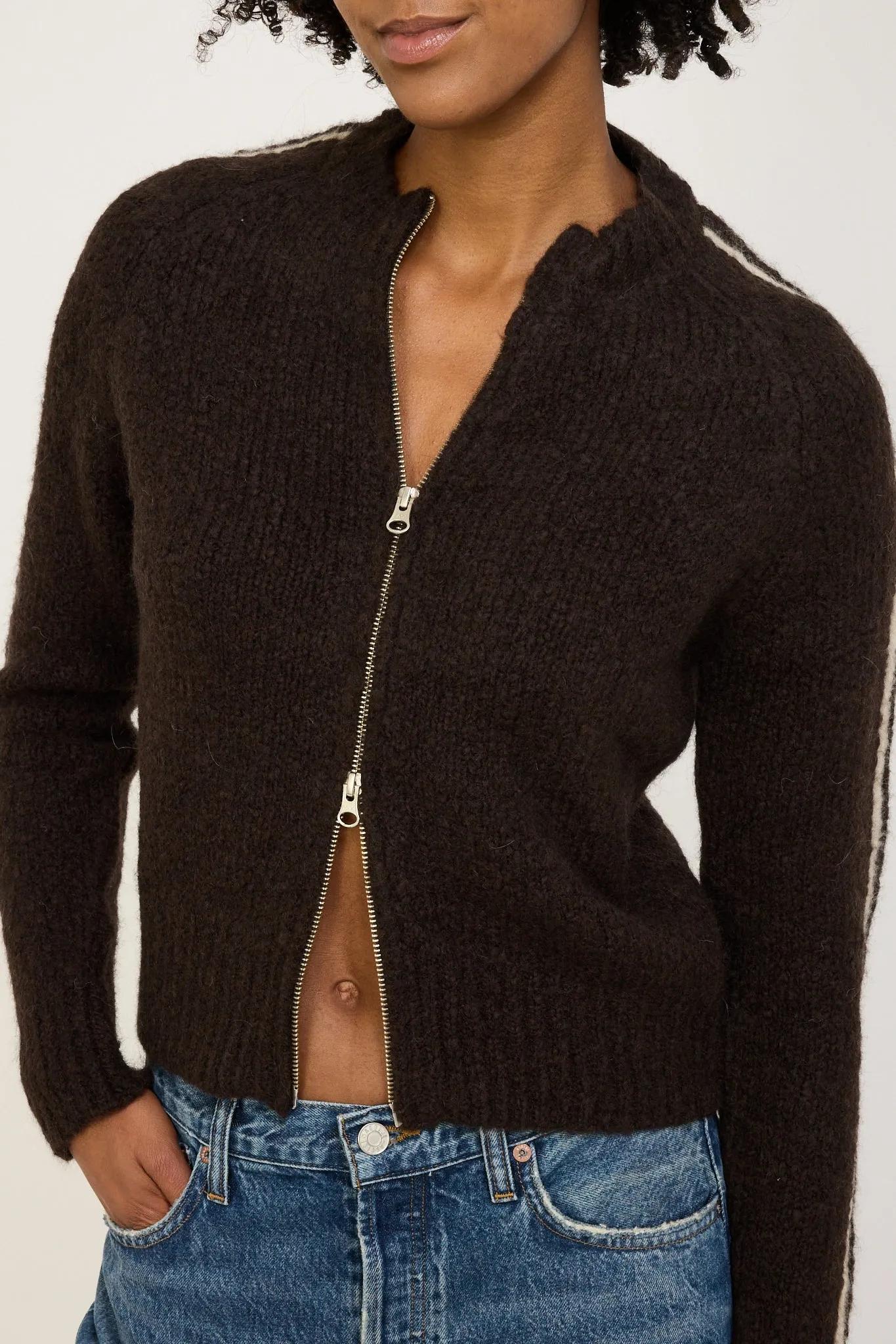 Grand Slam Zip Sweater Brown