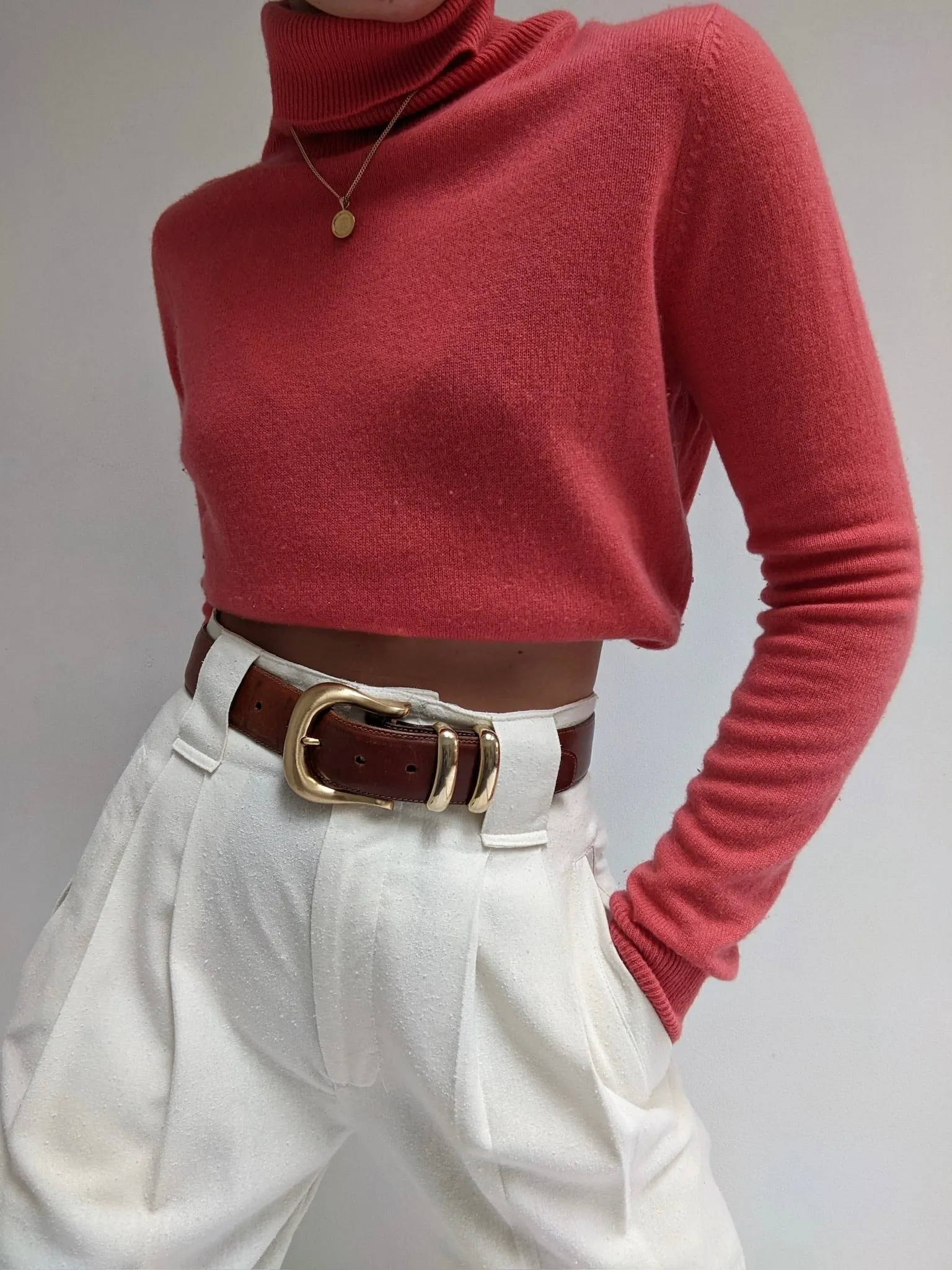 Grapefruit Cashmere Turtleneck