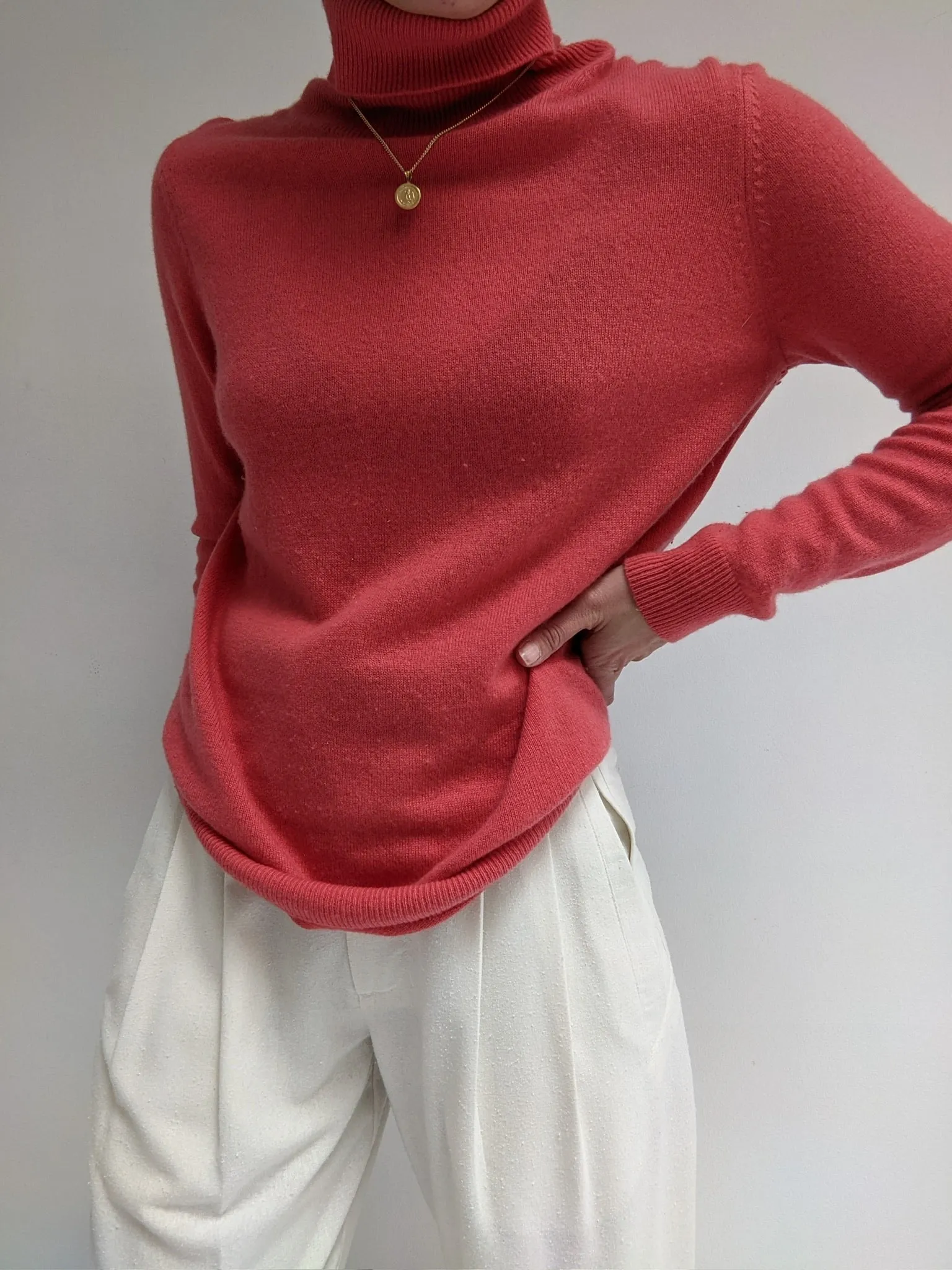 Grapefruit Cashmere Turtleneck