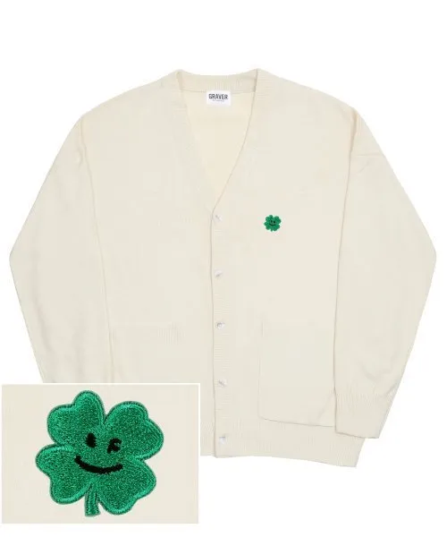 GRAVER  |[GRAVER]★CLOVER SMILE EMBROIDERY KNIT CARDIGAN