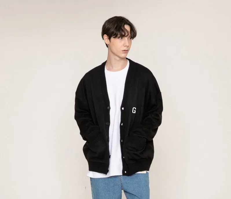 GRAVER  |[GRAVER]★G LOGO FLOCKING KNIT CARDIGAN