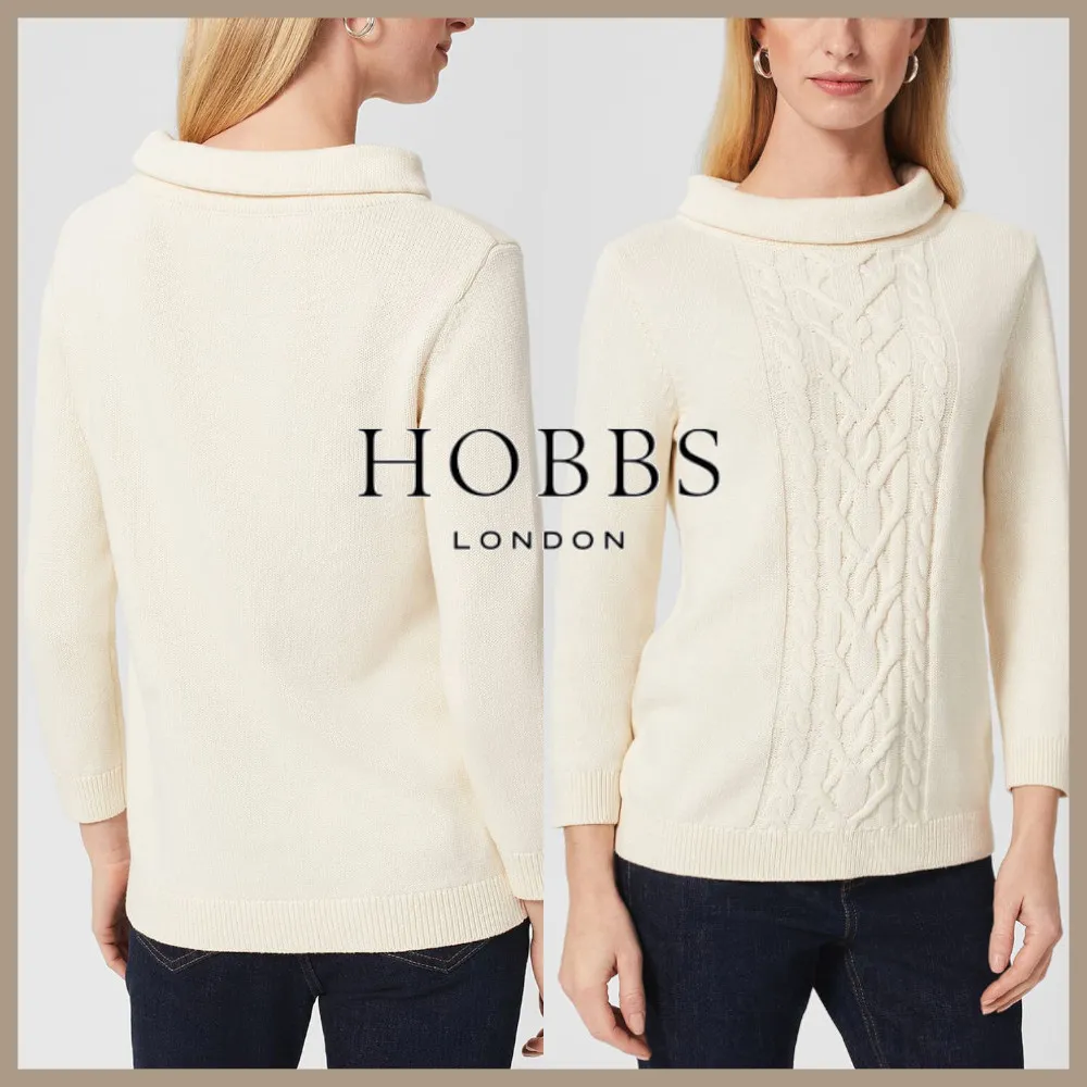 Hobbs London  |Casual Style Street Style Boat Neck Long Sleeves Cotton