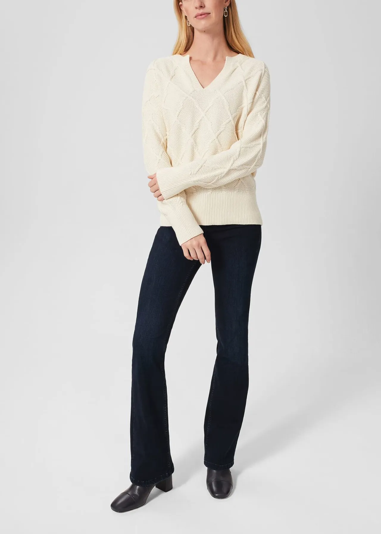 Hobbs London  |Casual Style Street Style V-Neck Long Sleeves Plain Cotton