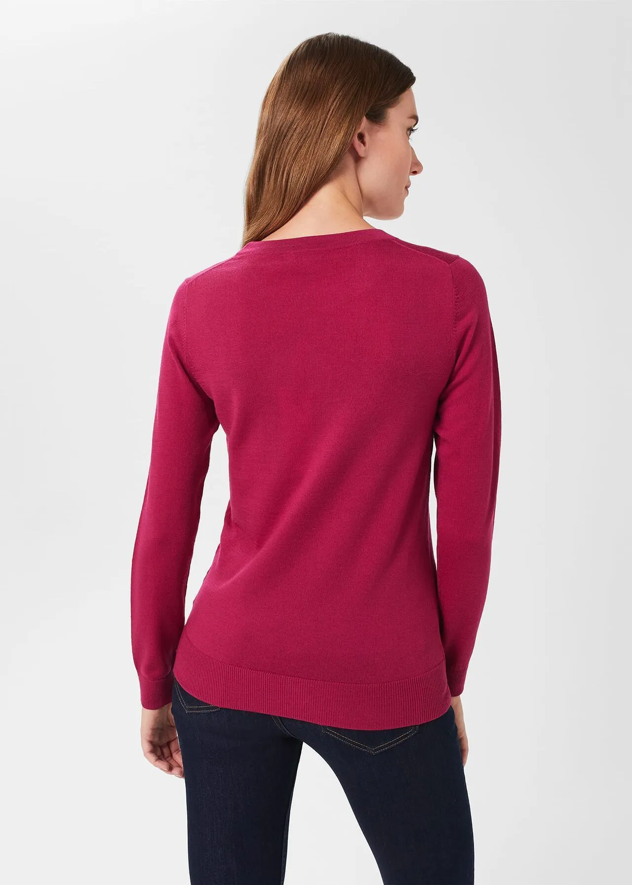 Hobbs London  |Crew Neck Casual Style Wool Street Style Long Sleeves Plain