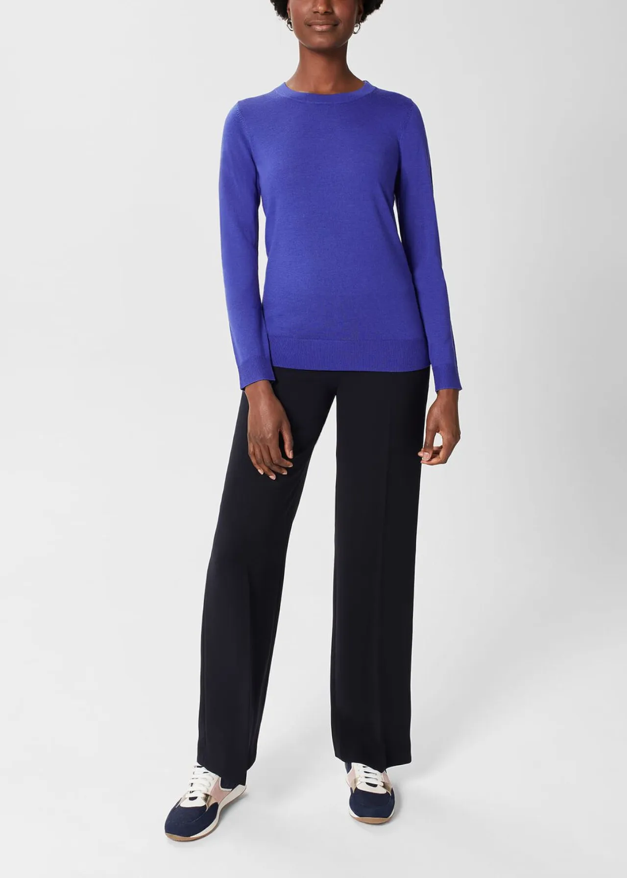 Hobbs London  |Crew Neck Casual Style Wool Street Style Long Sleeves Plain