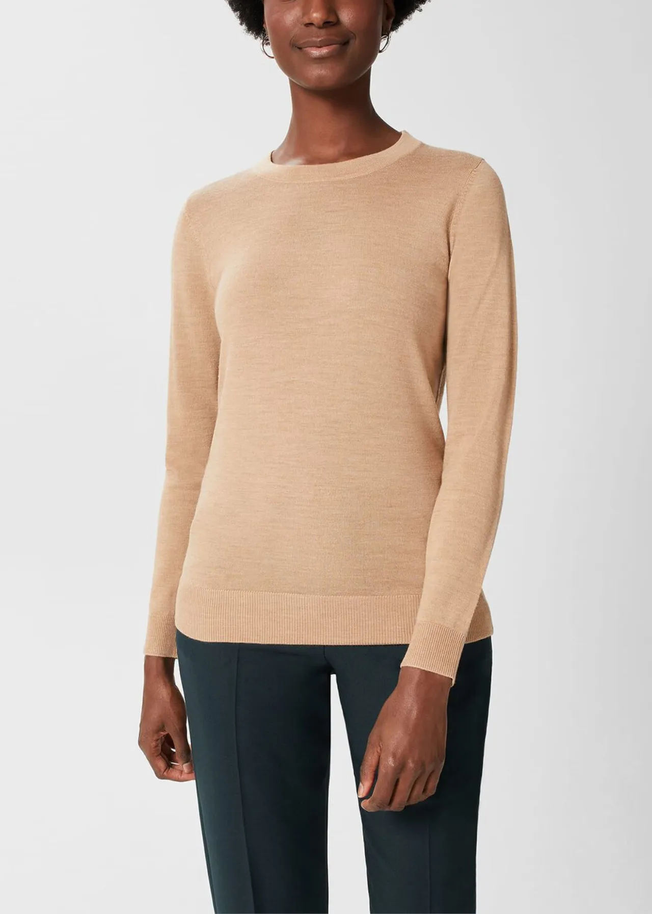 Hobbs London  |Crew Neck Casual Style Wool Street Style Long Sleeves Plain