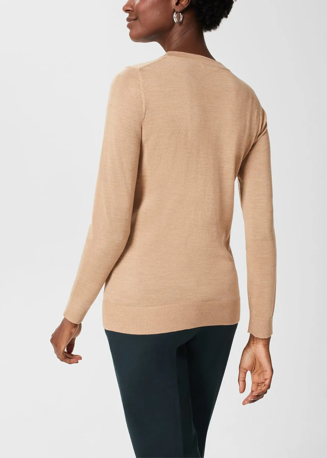 Hobbs London  |Crew Neck Casual Style Wool Street Style Long Sleeves Plain