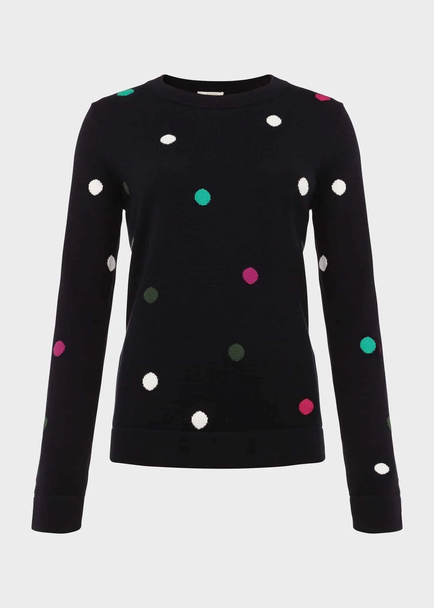 Hobbs London  |Crew Neck Dots Casual Style Long Sleeves Cotton Medium