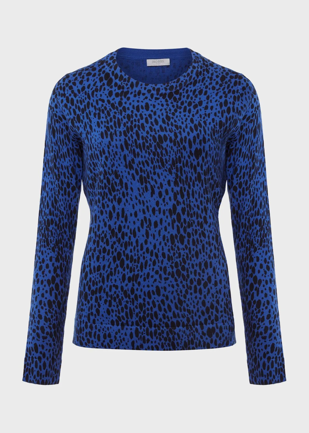 Hobbs London  |Crew Neck Leopard Patterns Casual Style Wool Nylon