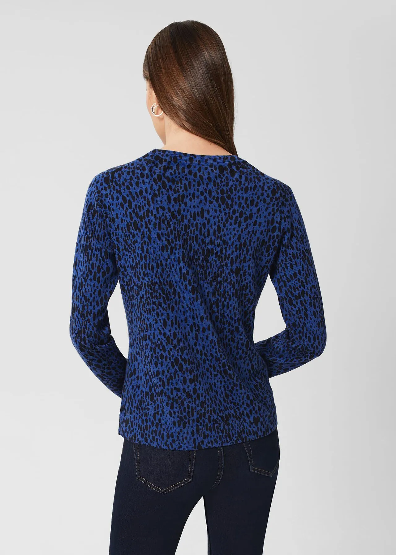 Hobbs London  |Crew Neck Leopard Patterns Casual Style Wool Nylon