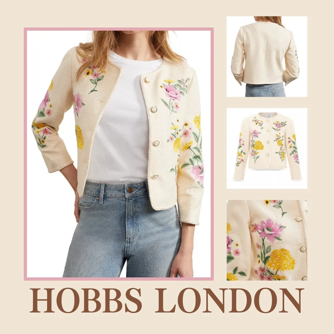 Hobbs London  |Flower Patterns Casual Style Blended Fabrics Long Sleeves