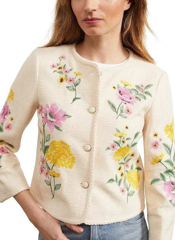 Hobbs London  |Flower Patterns Casual Style Blended Fabrics Long Sleeves