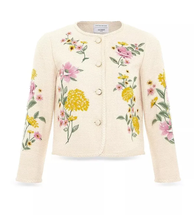 Hobbs London  |Flower Patterns Casual Style Blended Fabrics Long Sleeves