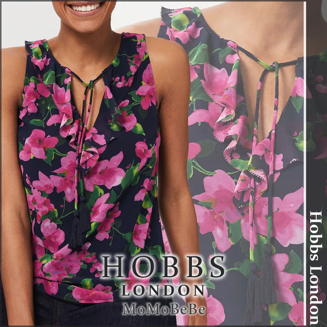 Hobbs London  |Flower Patterns Casual Style Sleeveless Medium Office Style