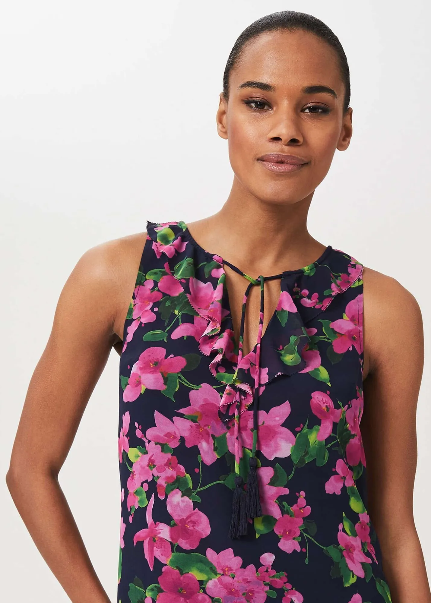 Hobbs London  |Flower Patterns Casual Style Sleeveless Medium Office Style