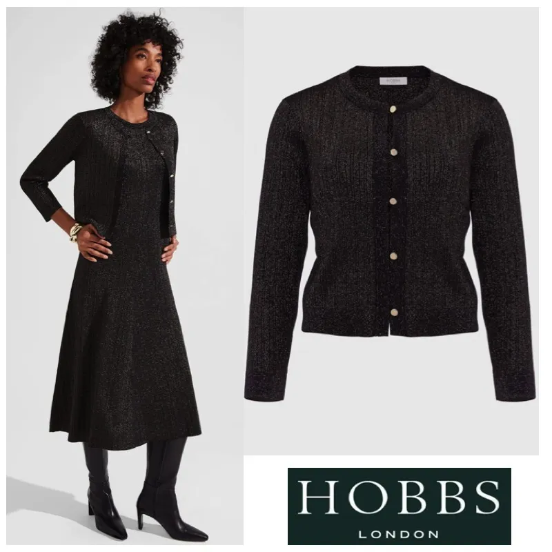 Hobbs London  |Rib Long Sleeves Party Style Office Style Elegant Style