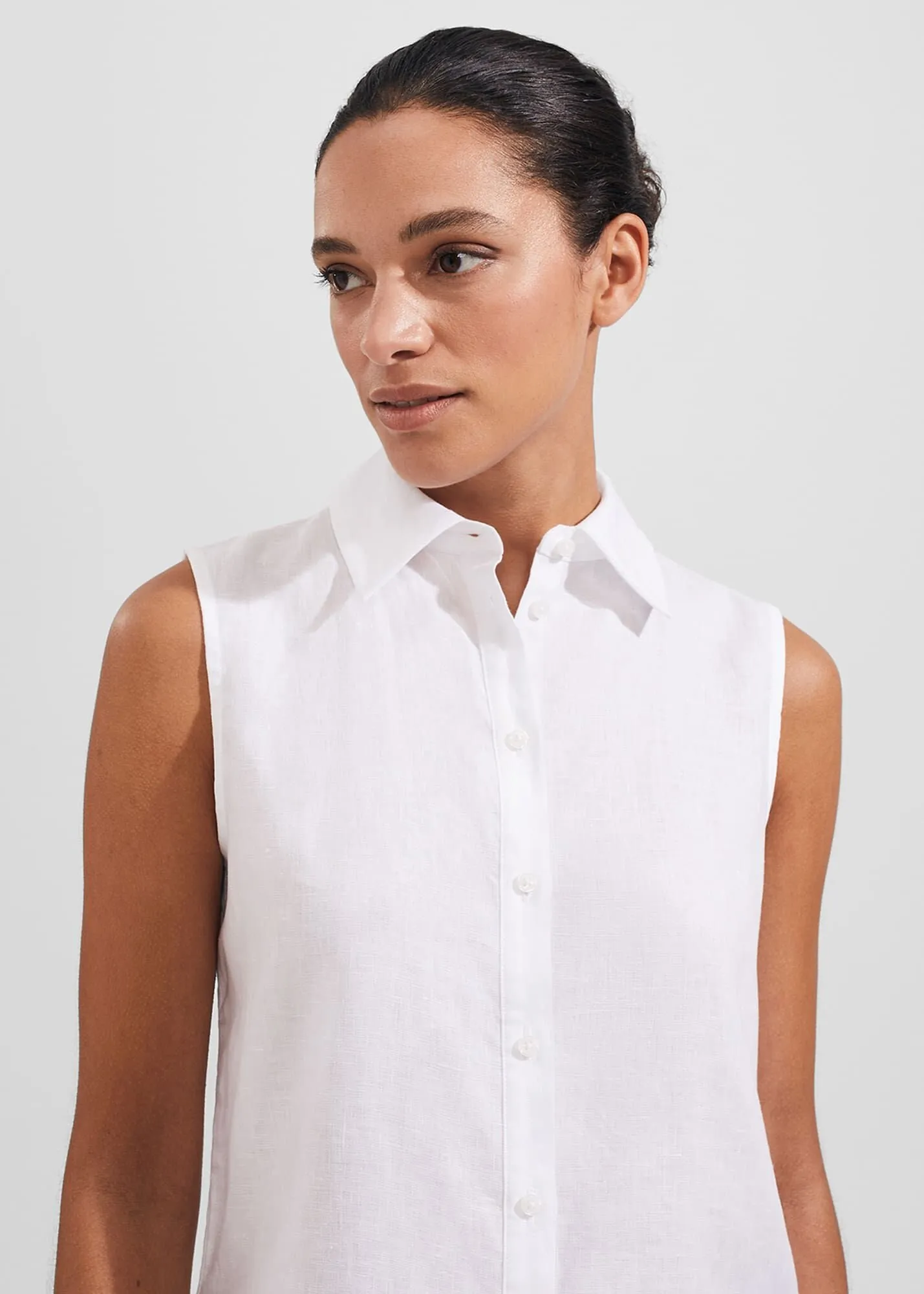 Hobbs London  |Short Casual Style Linen Sleeveless Plain Office Style