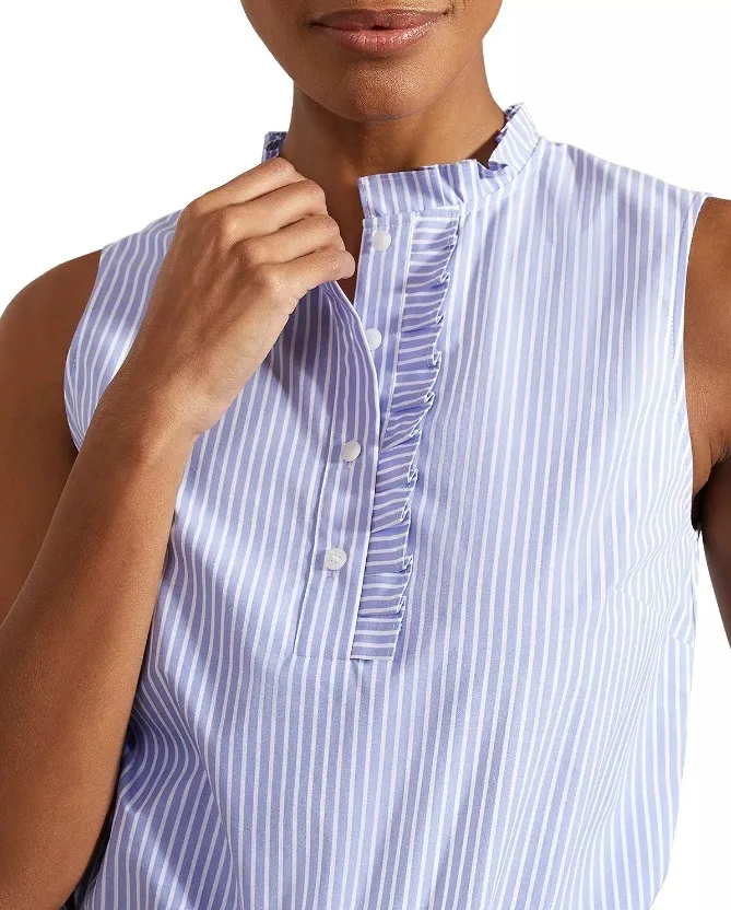 Hobbs London  |Stripes Casual Style Blended Fabrics Sleeveless Cotton