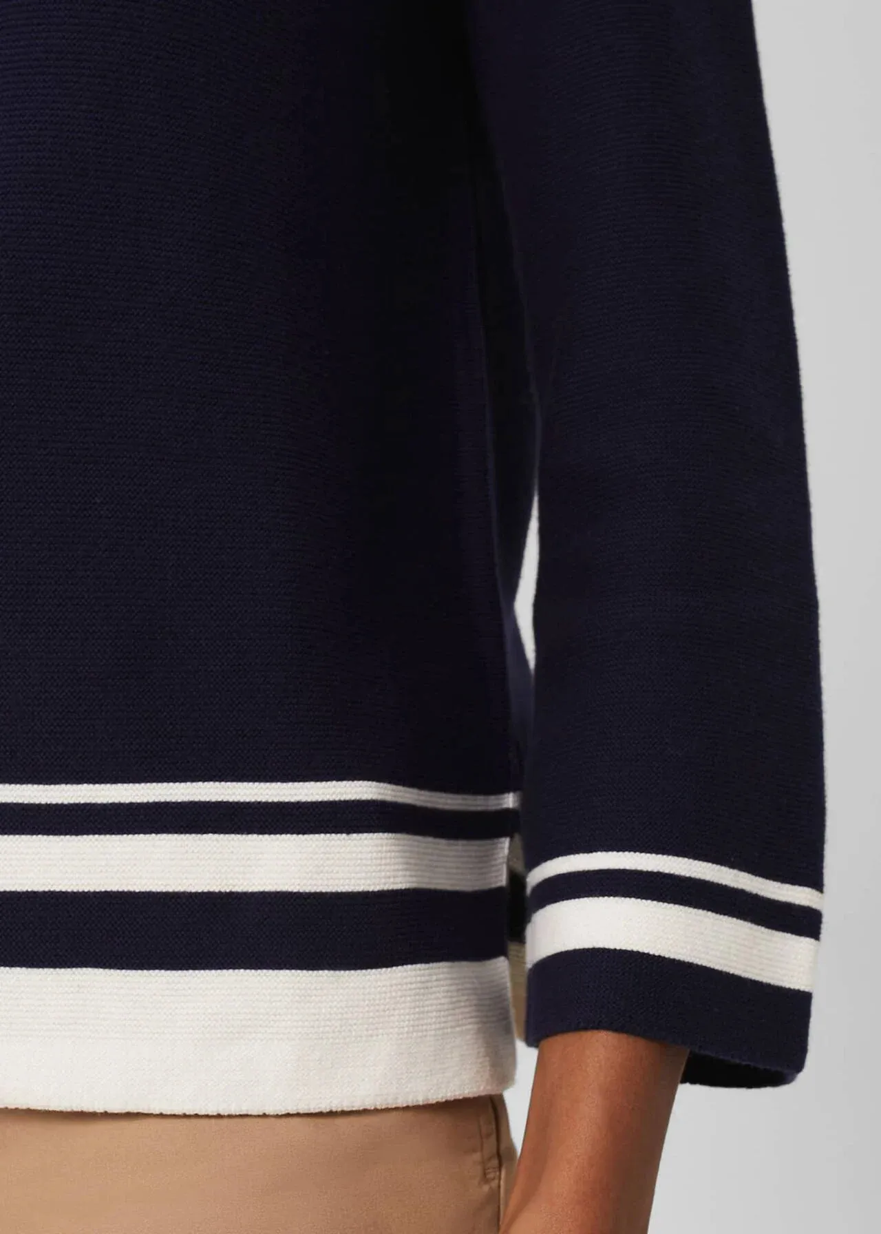 Hobbs London  |Stripes Casual Style Boat Neck Long Sleeves Plain Cotton