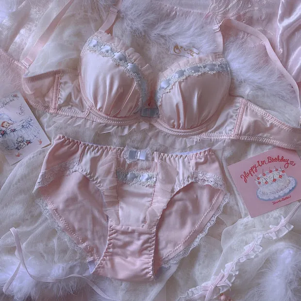 honey ribbon bra underwear one set