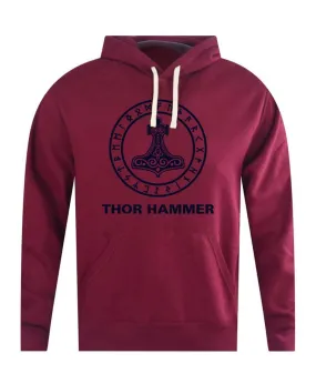 Hoodie Thor Hammer-Maroon