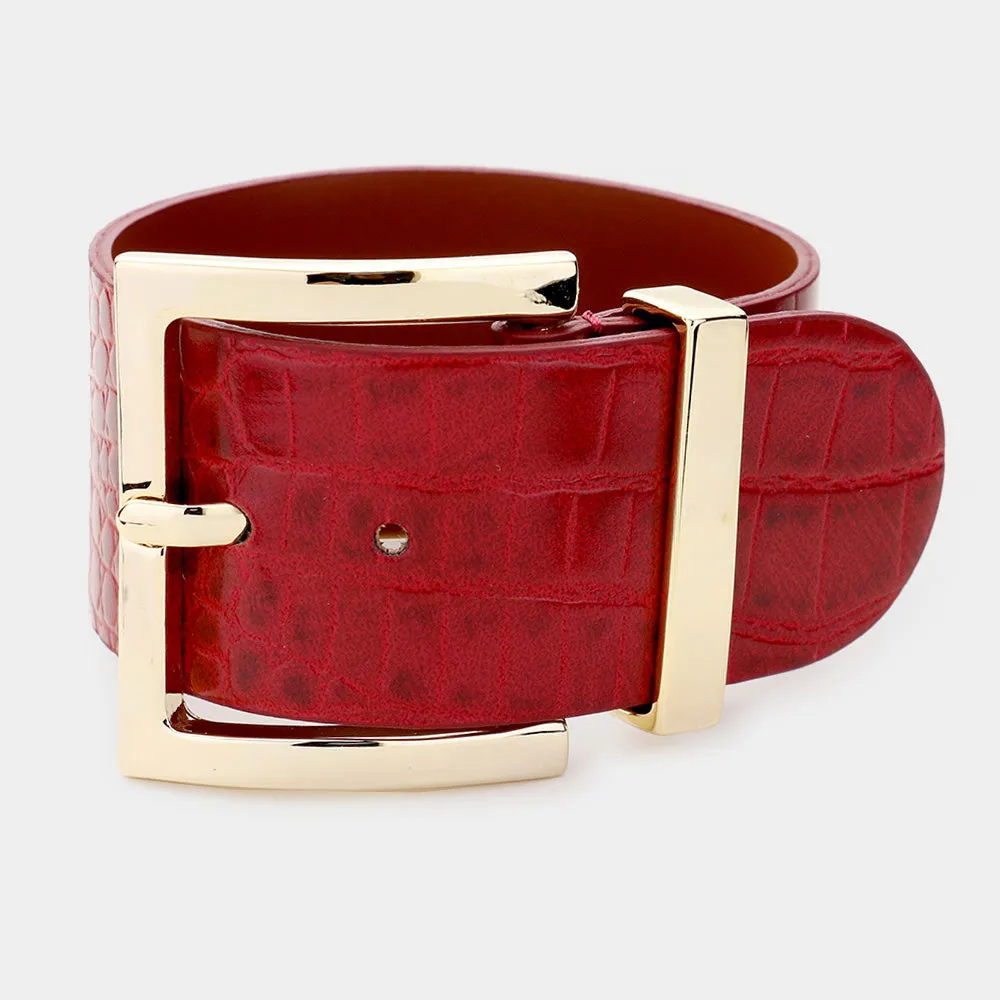 iLLASPARKZ Snake Faux Leather Belt Buckle Wrap Bracelet