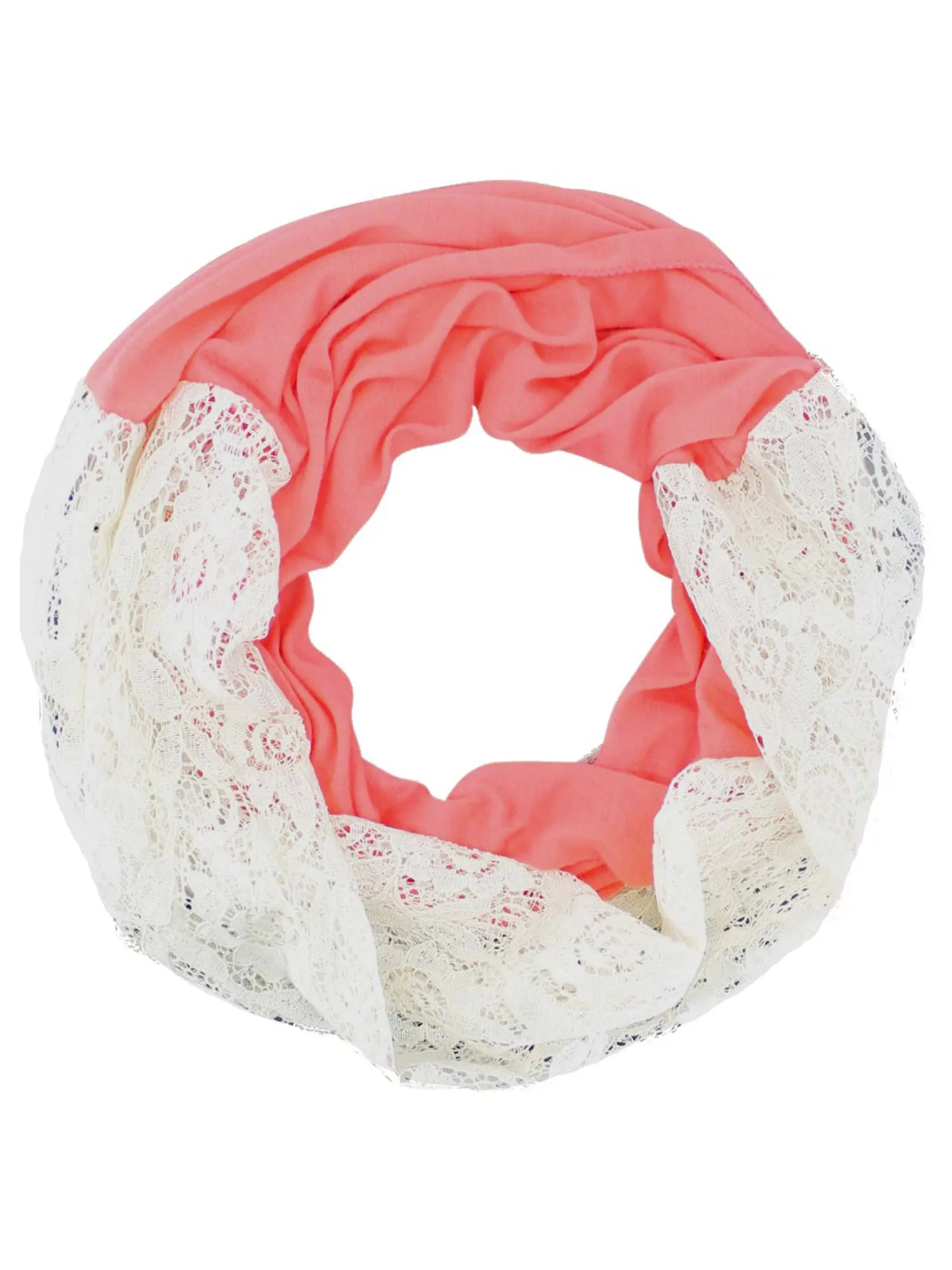 Jersey Knit & Lace Lightweight Circle Infinity Scarf