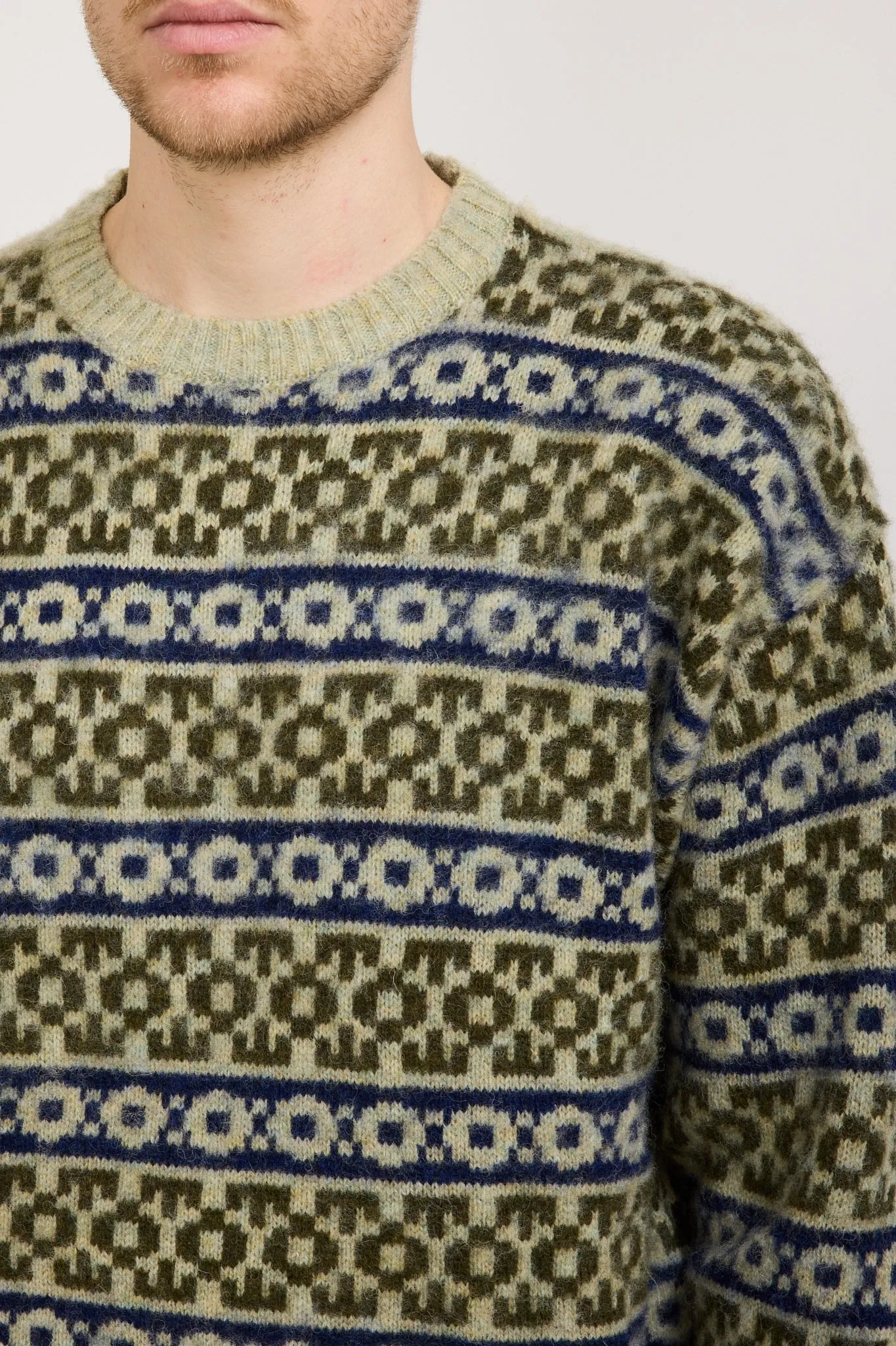 Jonas Scottish Lambswool Fair Isle Sweater Elm