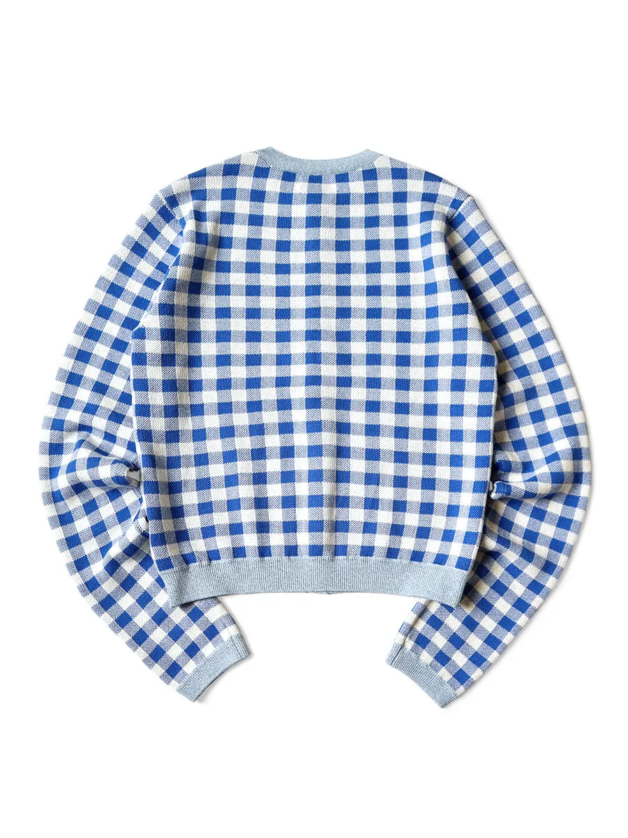 Kapital 12G Knit Gingham Check Bolero Cardigan women