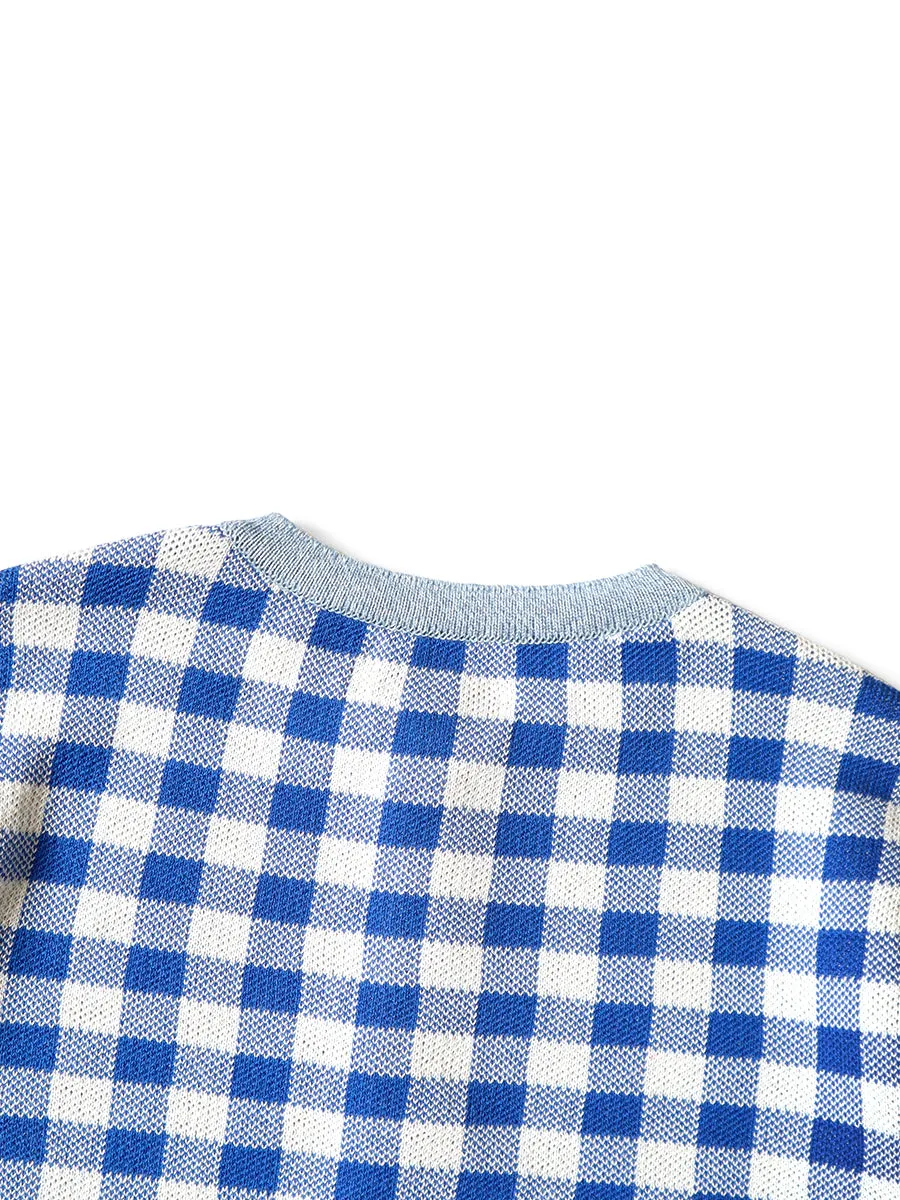 Kapital 12G Knit Gingham Check Bolero Cardigan women