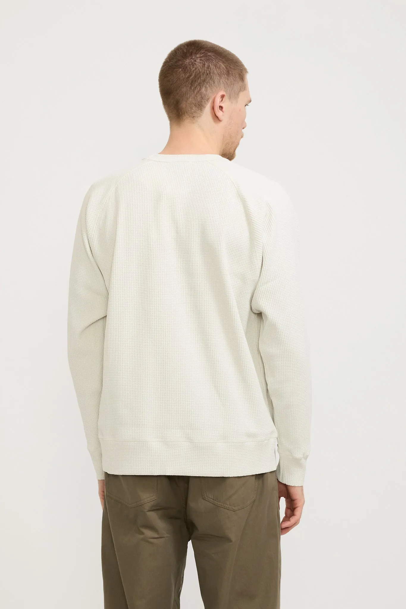 Kristian Relaxed Tech Waffle Sweater Lucid White