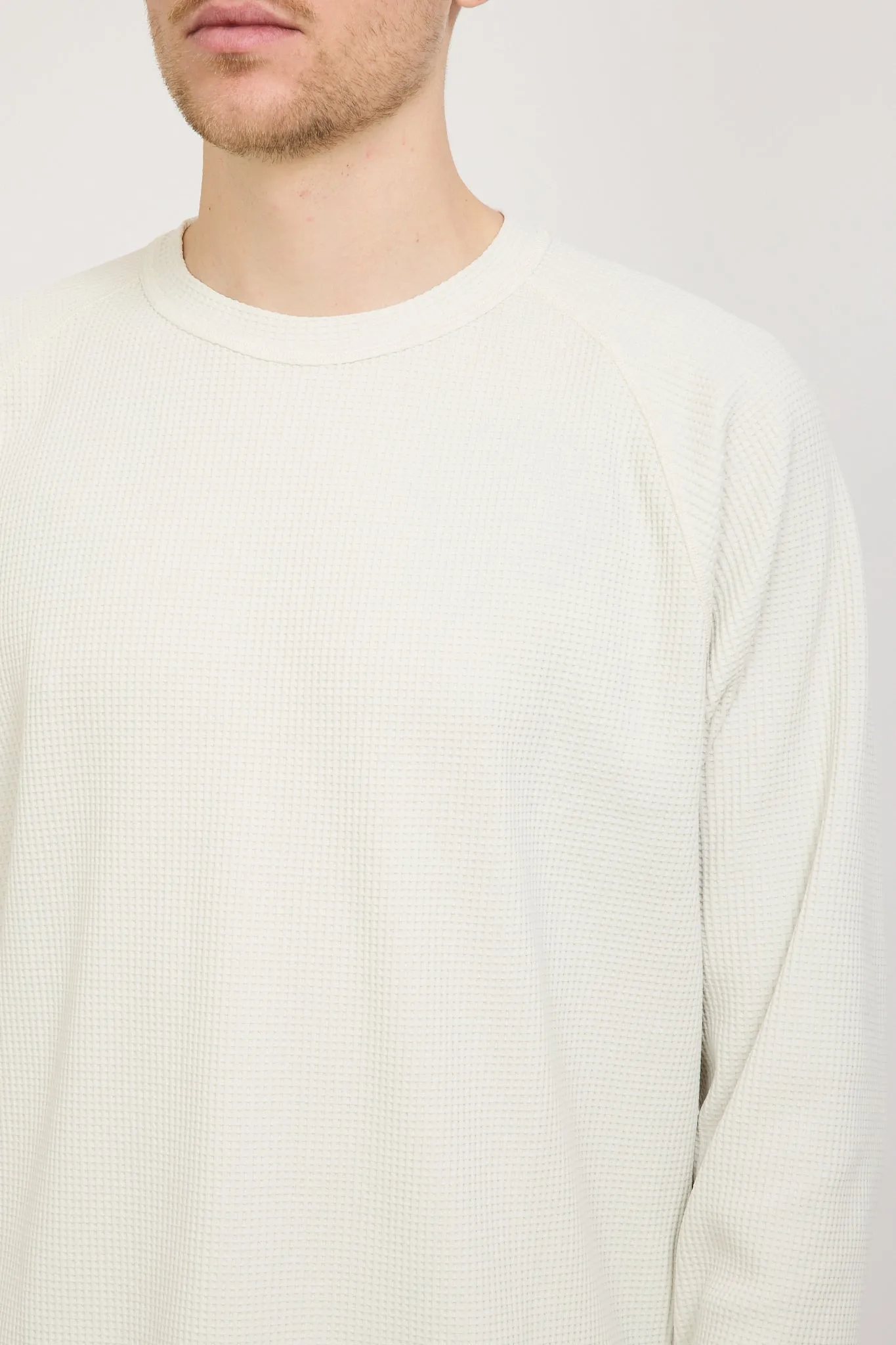 Kristian Relaxed Tech Waffle Sweater Lucid White